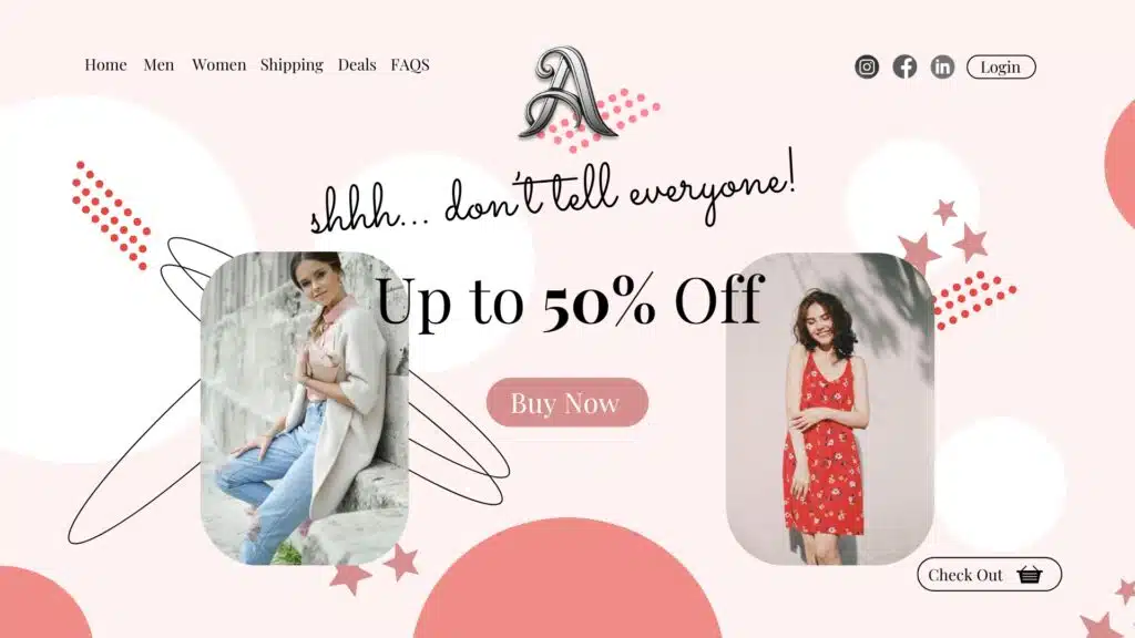 Fashion homepage example