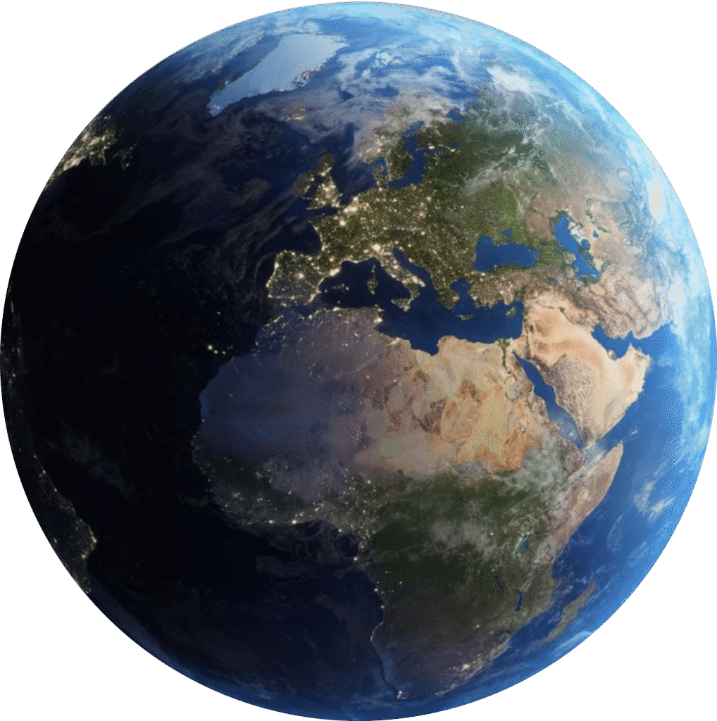 Globe illustration showing global business reach