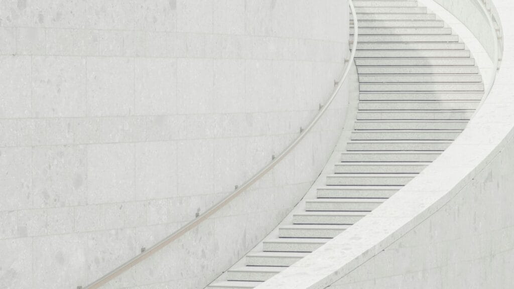 Smooth curved architectural pathway representing friction-free website journeys and easier conversions photo by Daniel Von Appen.